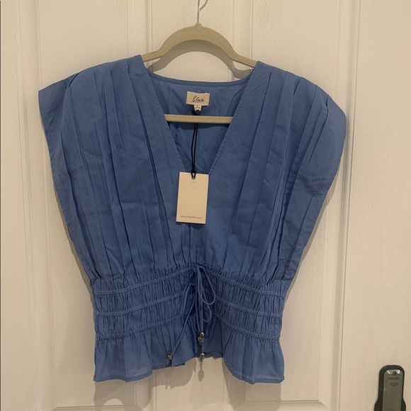 Elan Women’s Sahara Short Sleeves Top In Blue - Picture 3 of 7